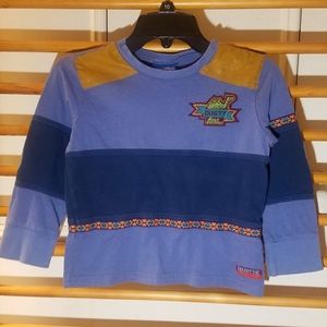 Naartjie Boys 5 LS Top- Camel patch Slate Blue 5t